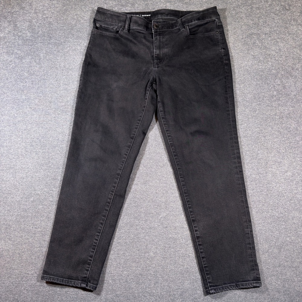 Talbots Girlfriend Jeans Womens 12 Black Flawless Five Pocket Denim Stretch